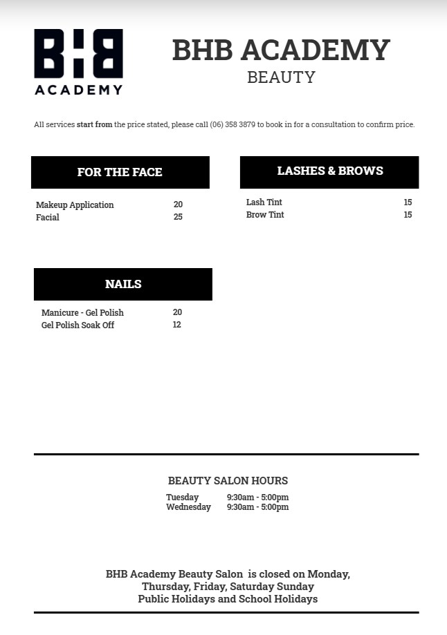 beauty price guide 2025